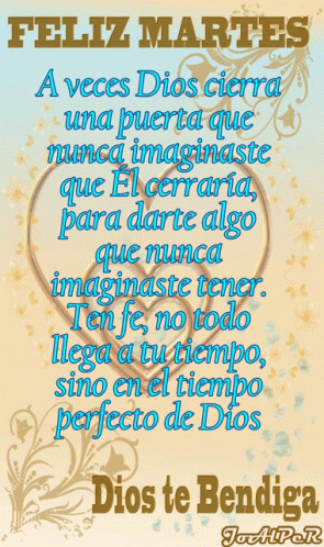 Feliz Martes Poster Blue Letters