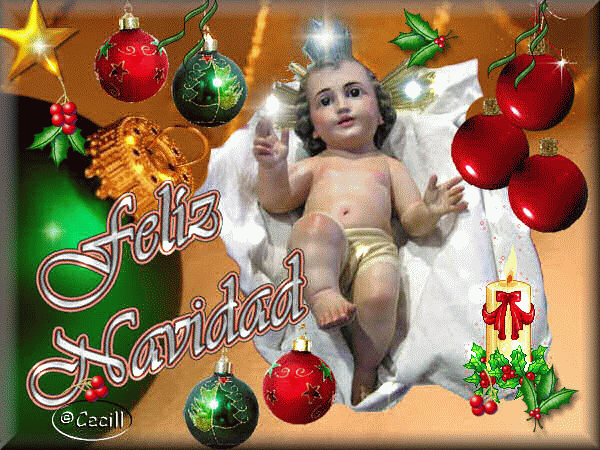 Feliz Navidad Baby Jesus Graphic Design GIF