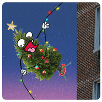 Feliz Navidad Escaping Christmas Tree Animation GIF