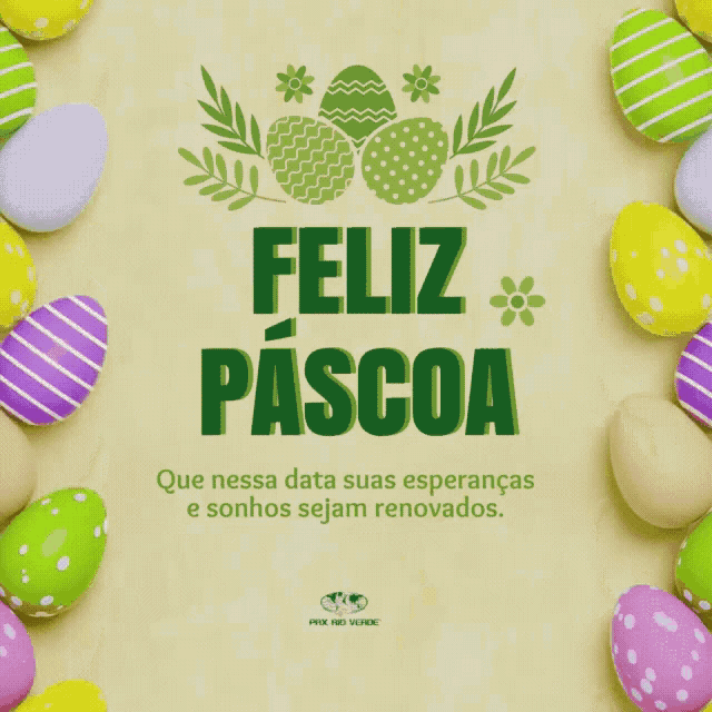 Feliz Pascua Greeting With Floating Easter Eggs Balloon GIF