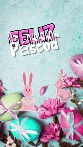 Feliz Pascua Jumping Two Bunnies Animation GIF