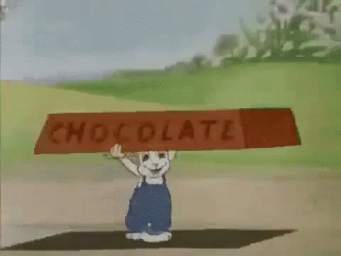 Feliz Pascua Running Rabbit With Chocolate GIF