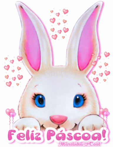 Feliz Pascua Showing Pink Bunny Animation GIF