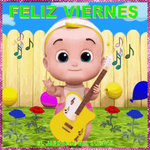 Feliz Viernes Baby Playing Guitar GIF