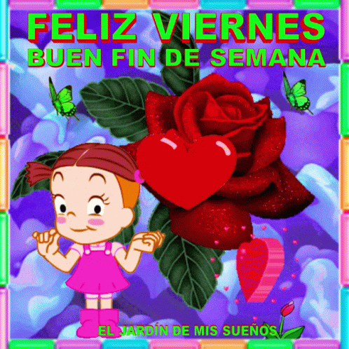 Feliz Viernes Cartoon Girl GIF
