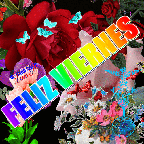 Feliz Viernes Flowers And Butterflies GIF