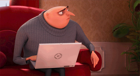 Felonious Gru Working On His Laptop GIF