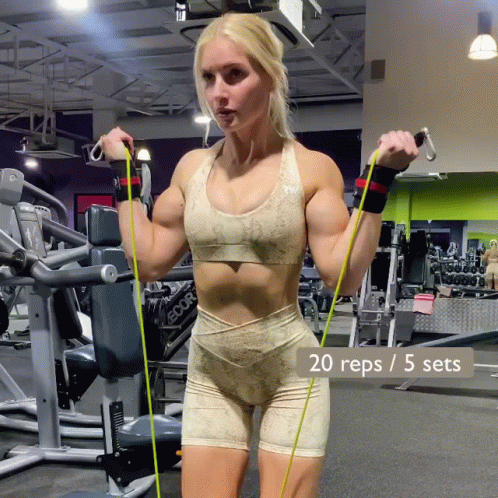 Exercising Female Body Builder Gym GIF