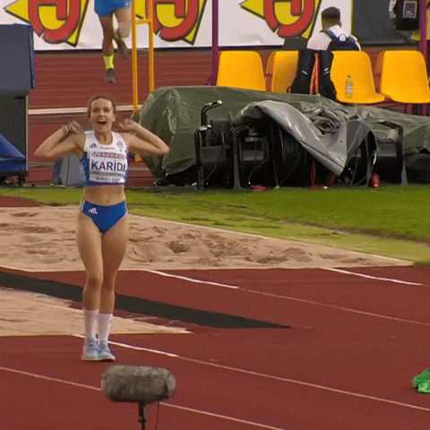 Female Athlete From Greece Jumping GIF