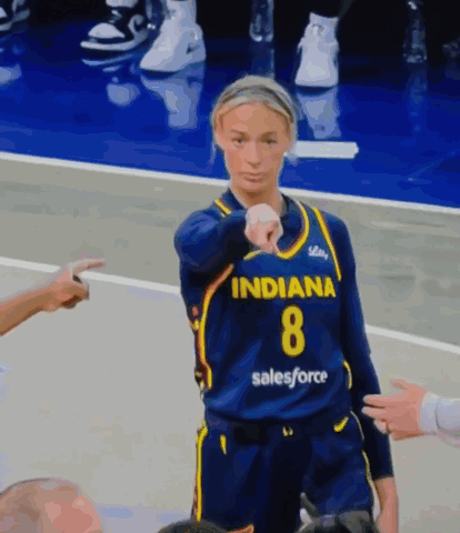 Female Basketball Player Blue Jersey Indiana 8