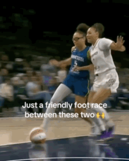 Female Basketball Player Celebrating In Minnesota Jersey GIF