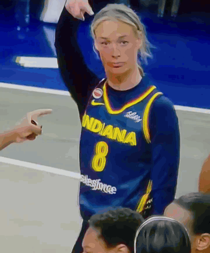 Female Basketball Player In Blue Indiana 8 Jersey GIF