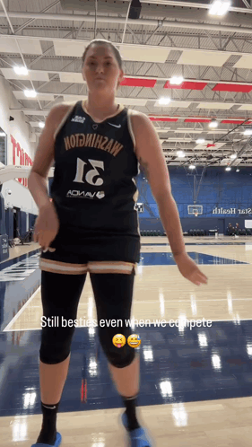 Female Basketball Player In Jersey Number 16 GIF