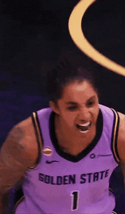 Female Basketball Player In Purple Jersey Number 1 GIF