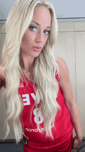 Female Basketball Player In White Jersey Number 8 GIF