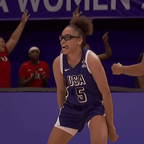 Female Basketball Player Number 5 Jersey GIF
