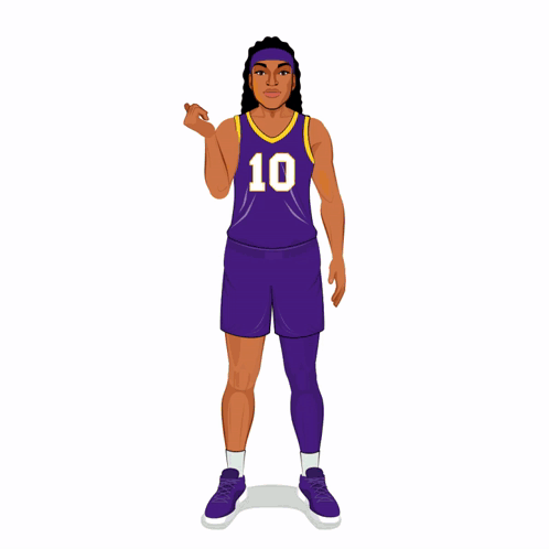 Female Basketball Player Purple Jersey Number 10