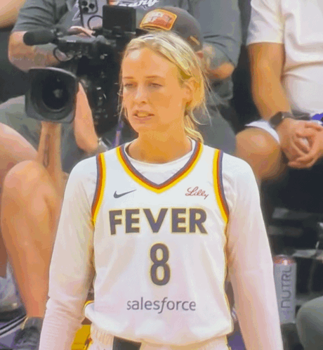 Female Basketball Player White Jersey 8 GIF