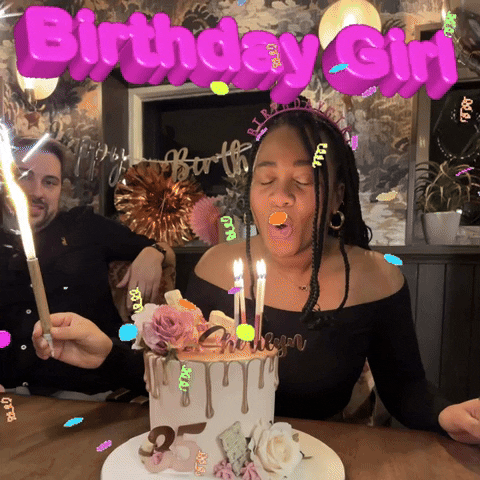 Female Celebrant Happy Birthday Blowing Candles GIF