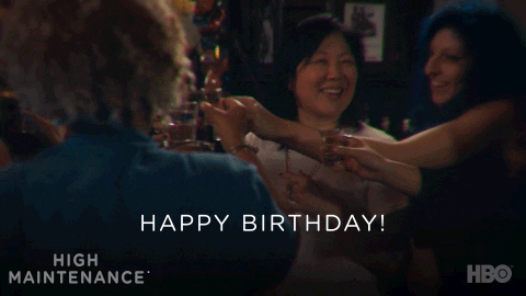 Female Celebrant Happy Birthday Drinking Party GIF