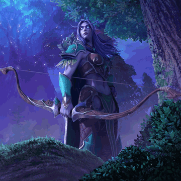 Female Elf Holding Bow And Arrow GIF