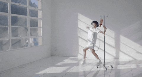 Female Patient Dancing In Hospital Room GIF
