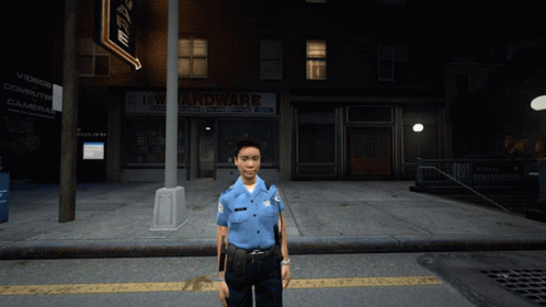 Female Police Officer at Hardware Store