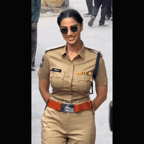 Female Police Officer Wearing Sunglasses