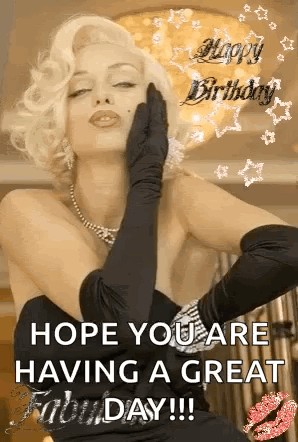 Female Vintage Actress Marilyn Monroe Happy Birthday GIF