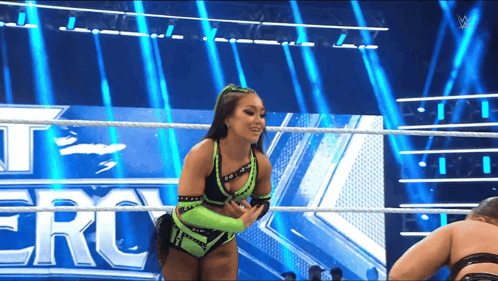 Female Wrestler in Ring With Ero
