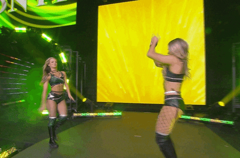 Female Wrestlers Making Pinky Promise GIF