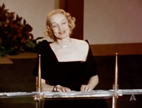 Femme Fatale Marlene Dietrich Oscars Awards GIF