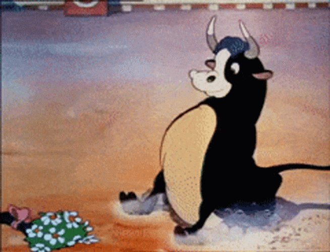 Ferdinand The Bull Smelling Flowers GIF