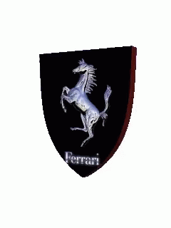 Ferrari Black Shield Rearing Silver Horse