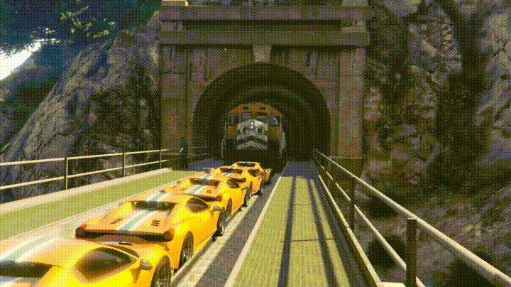 Ferrari Vs Train Grand GIF