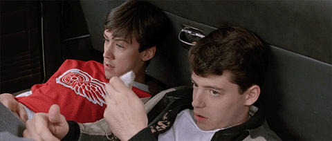 Ferris Bueller's Day Off Taxi Scene GIF