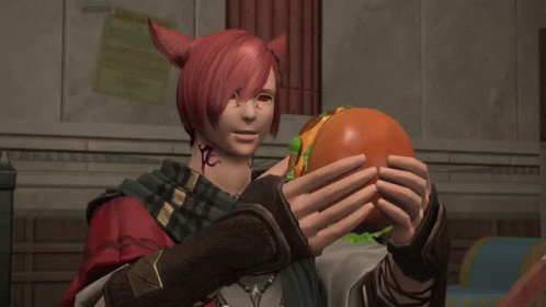 Ffxiv Eating Big Burger Yum GIF