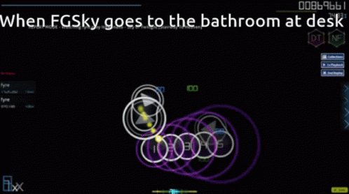 FGSky Goes to Bathroom at Desk