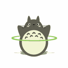 Fictional Character Totoro Dancing With Hula Hoop GIF