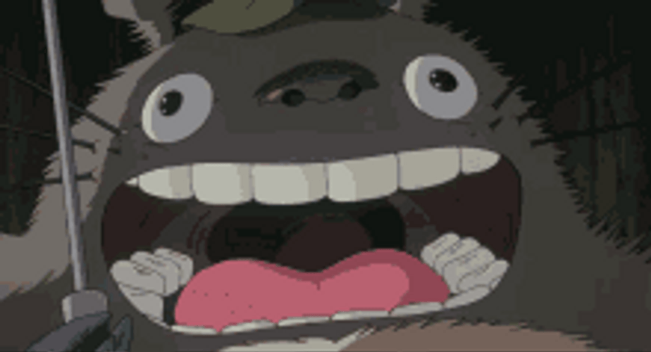 Fictional Character Totoro Shocked Reaction Gif Gifdb Com