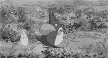 Fictional Character Totoro Walking With Its Friend GIF