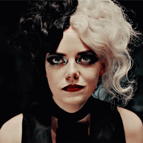 Fierce Cruella Head Tilting Stare GIF