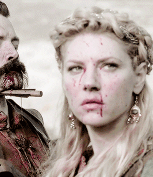 Fierce Girl Vikings Covered Blood GIF