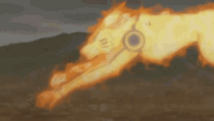 Fiery Kurama Running Naruto Shippuden GIF