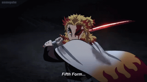 Fifth Form Rengoku Vs Akaza GIF