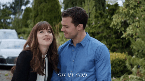 Fifty Shades Of Grey Happy Surprise Anastasia Steele GIF