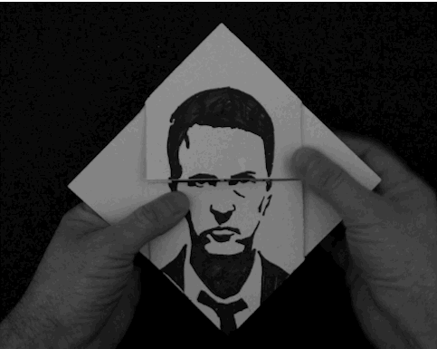 Fight Club Characters In Paper Folding GIF