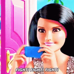 Fight Fight Fight Barbie Cheering GIF