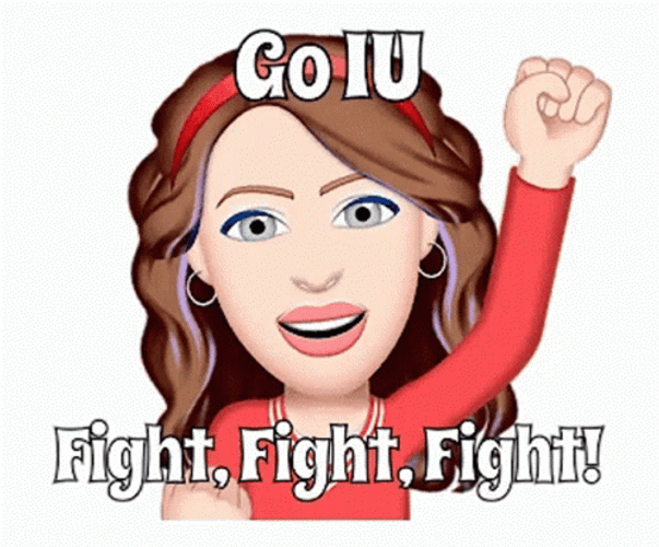 Fight Fight Fight Cartoon Lady Cheering GIF