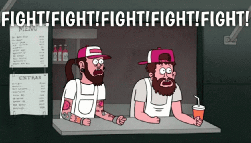 Fight Fight Fight Charlie With Beard Animation GIF